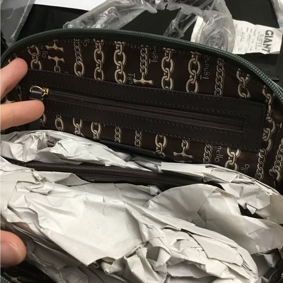 TIGNANELLO VIENNA WOVEN GREEN LEATHER SMALL DOME SATCHEL HAND/ CROSSBODY BAG - Picture 6 of 13